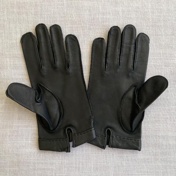 •NEW Men’s Black Cabretta Leather Gloves Size L NWOT - Picture 3 of 13